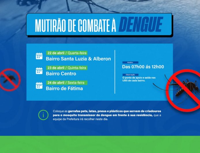 MUTIRÃO DE COMBATE AO MOSQUITO AEDES AEGYPTI