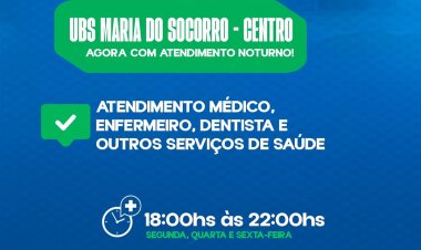 POSTO DE SAÚDE VAI TER ATENDIMENTO NOTURNO EM BAIXA GRANDE DO RIBEIRO