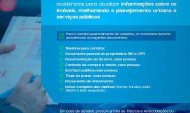 A Prefeitura municipal de Baixa Grande do Ribeiro está realizando um cadastramento imobiliário na zona urbana