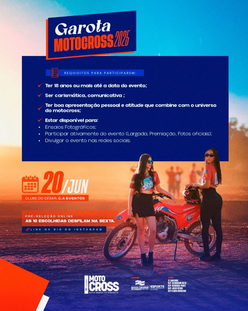 Vem aí a escolha da Garota Motocross 2025