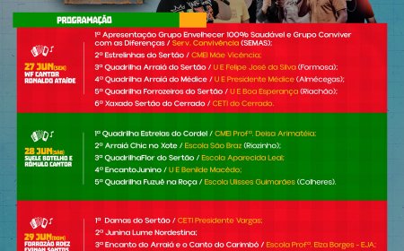 Programação Oficial do Festival Junino 2025!