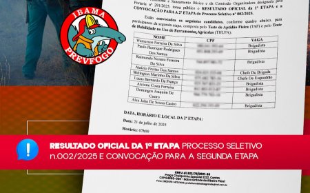 RESULTADO OFICIAL DA 1ª ETAPA E CONVOCAÇÃO PARA A 2ª ETAPA DO PROCESSO SELETIVO Nº 002/2025