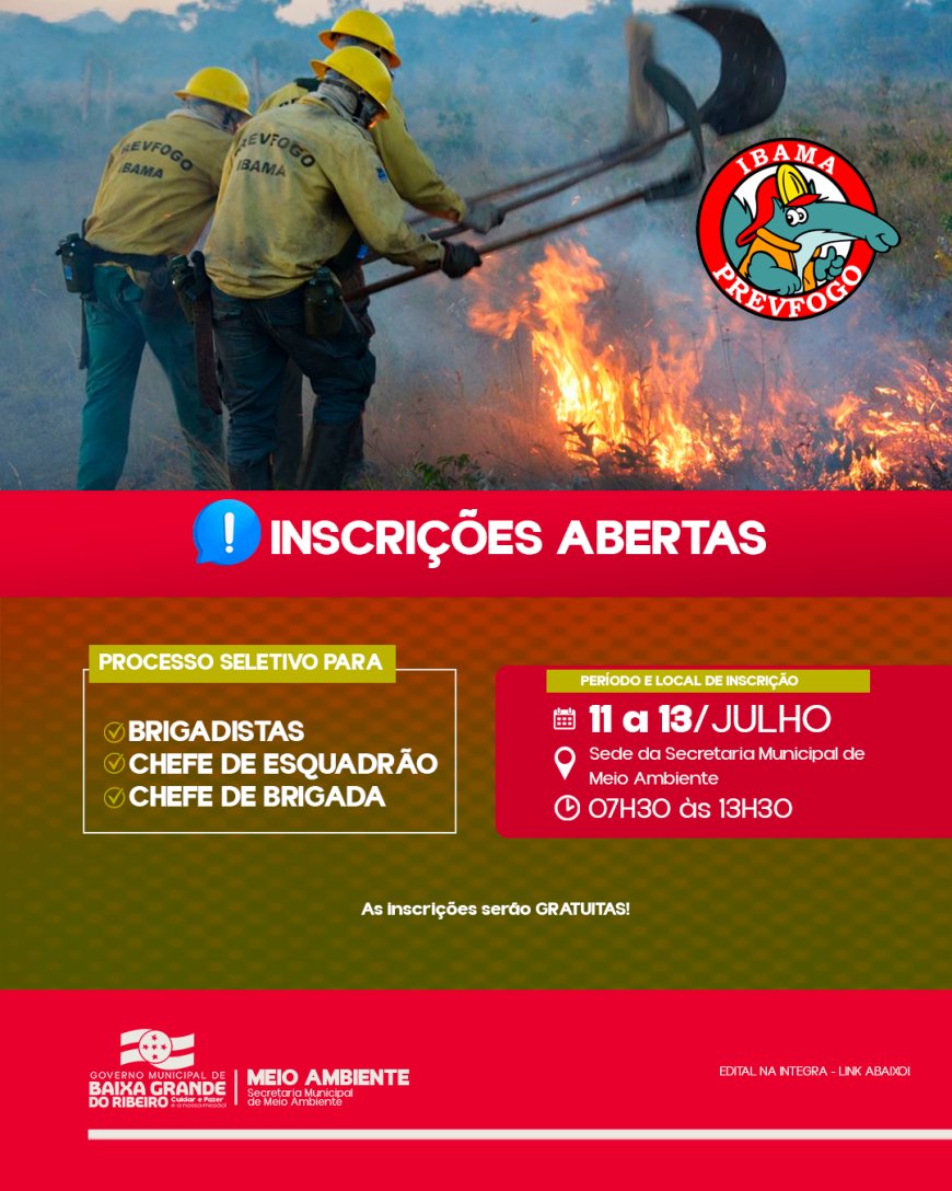 Atenção, comunidade de Baixa Grande do Ribeiro!
