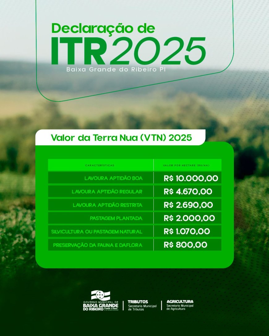 COMUNICADO IMPORTANTE À POPULAÇÃO RURAL