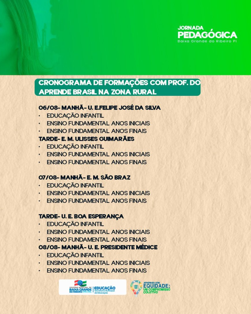 Jornada Pedagógica 2025 em Baixa Grande do Ribeiro