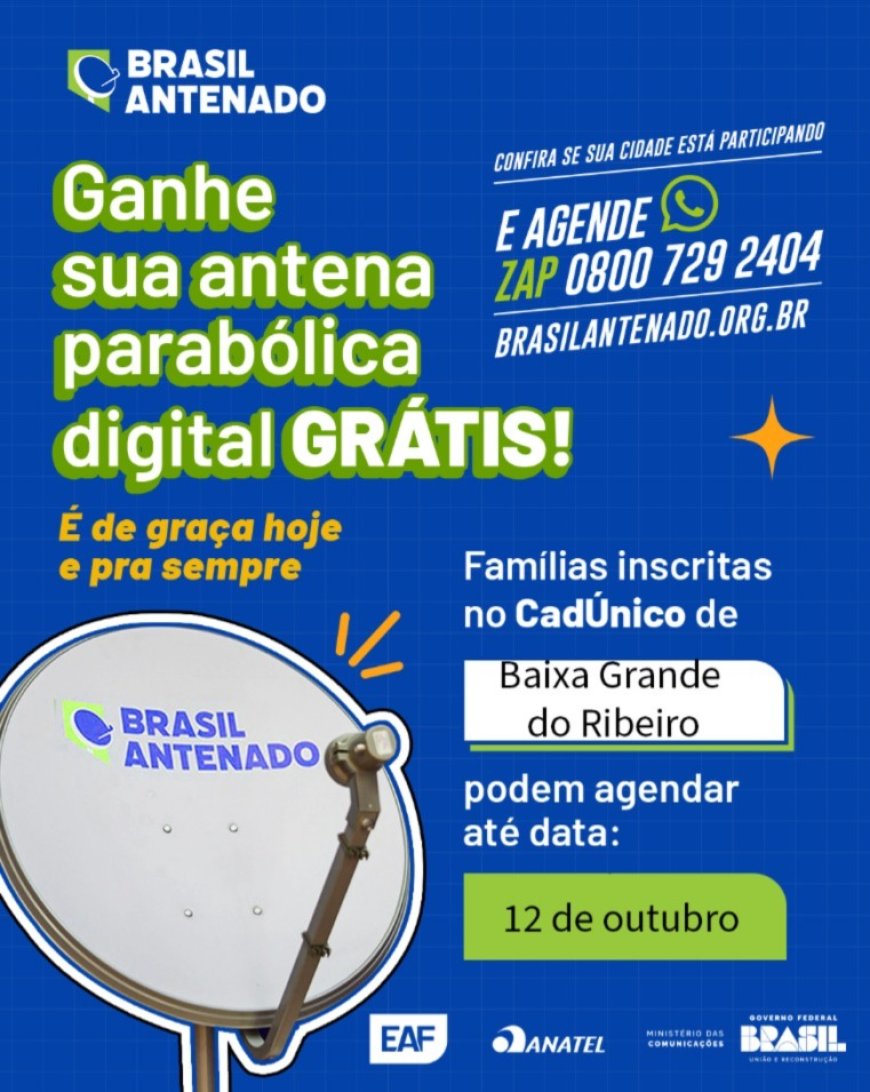 Atenção, famílias de Baixa Grande do Ribeiro!