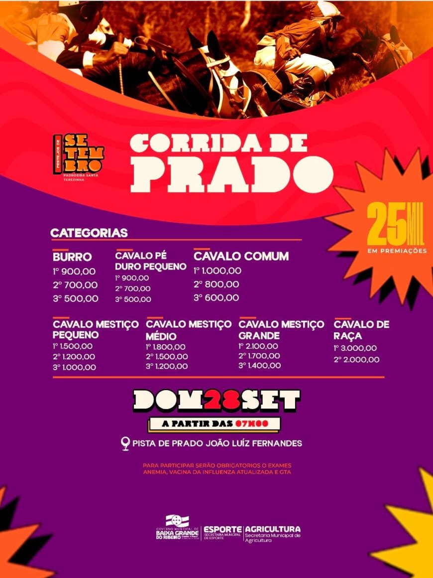 Vem aí a tradicional Corrida de Prado!