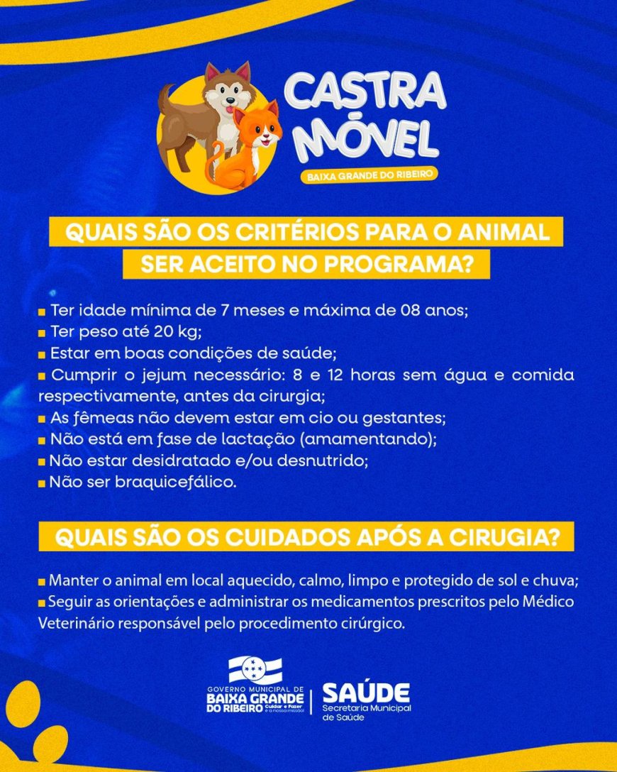 Mutirão de Castração e Microchipagem realizado com sucesso!