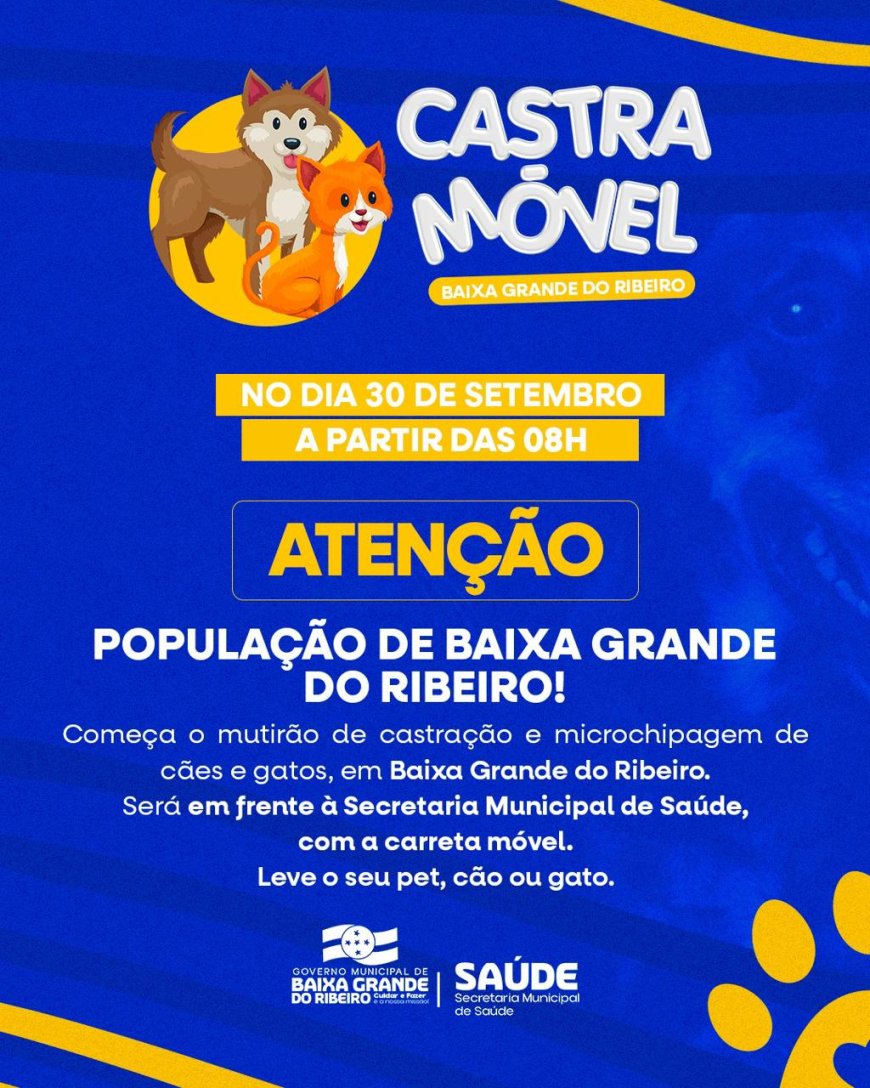 Mutirão de Castração e Microchipagem realizado com sucesso!