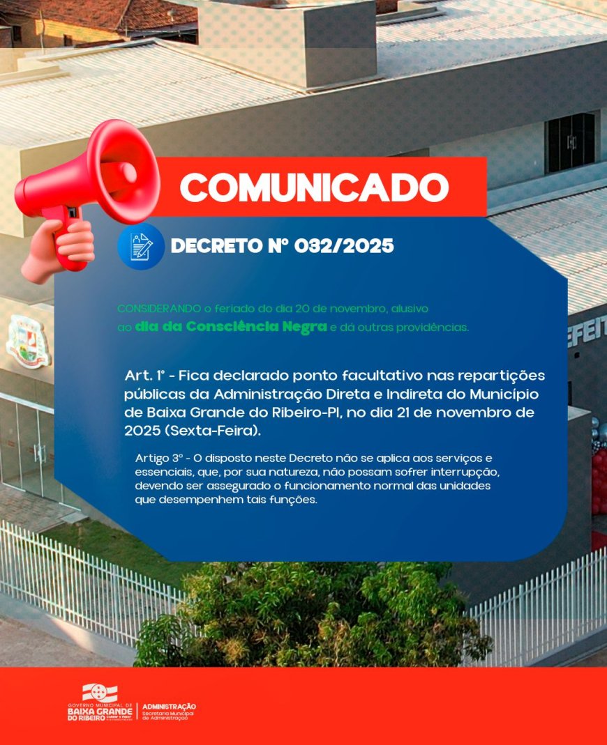 DECRETO Nº 032/2025 – Ponto Facultativo