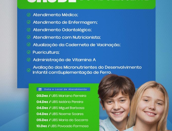 Saúde da Criança e Adolescente!