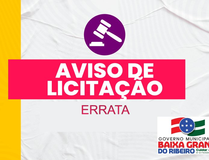 Errata do Aviso Pregão Eletrônico nº082/2025