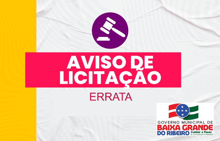 Errata do Aviso Pregão Eletrônico nº082/2025