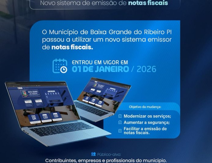 Prefeitura de Baixa Grande do Ribeiro Implanta Novo Sistema Emissor de Notas Fiscais