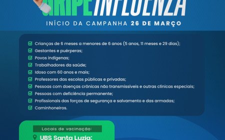 VACINAÇÃO CONTRA A GRIPE (INFLUENZA): PROTEJA-SE E CUIDE DE QUEM VOCÊ AMA!