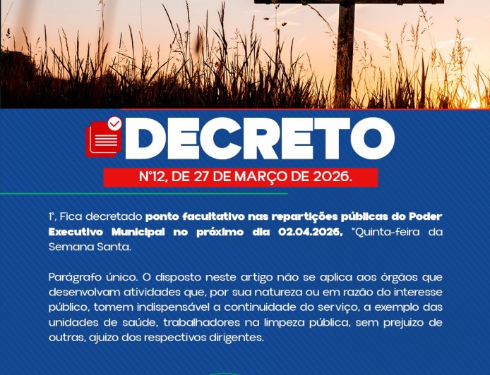 COMUNICADO OFICIAL – PONTO FACULTATIVO