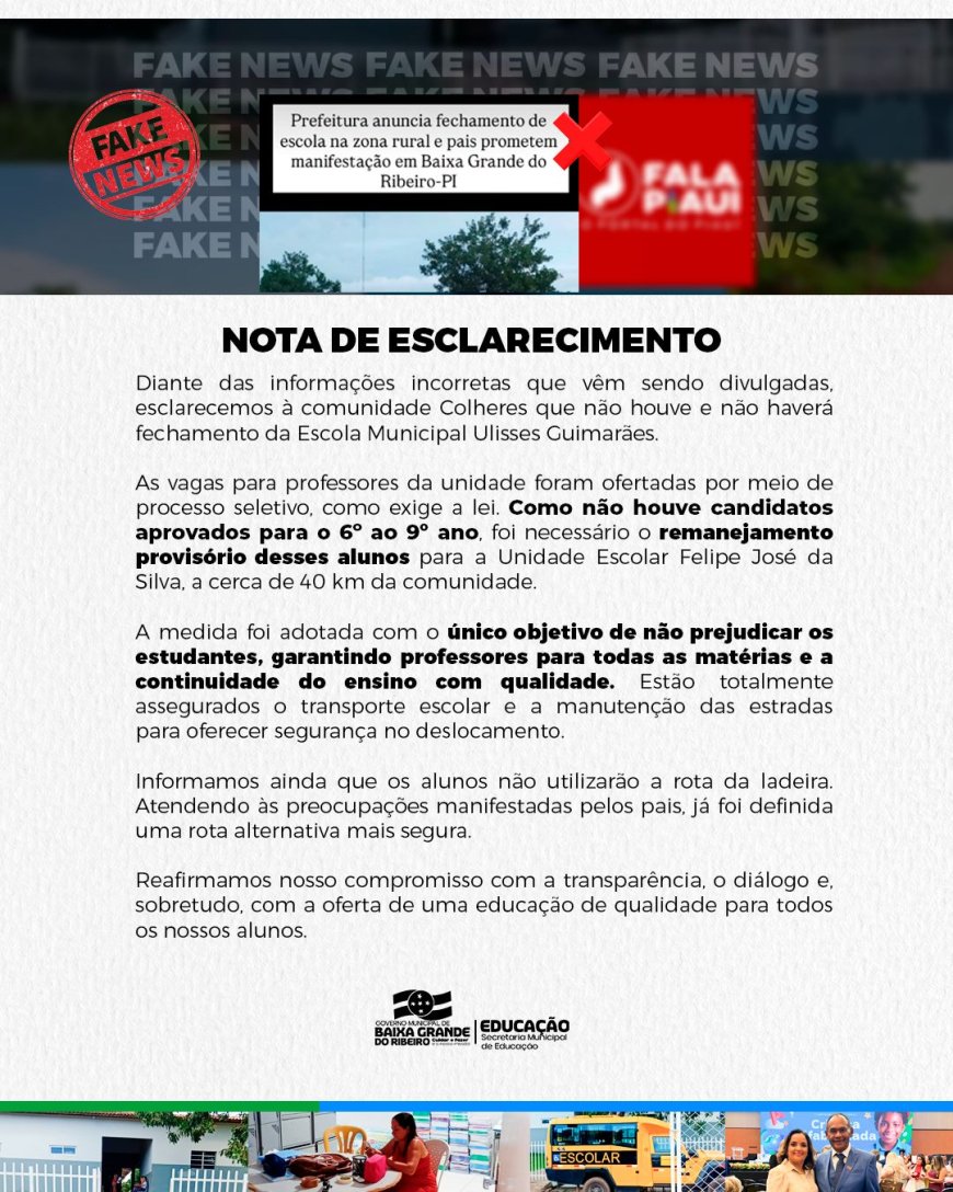 NOTA DE ESCLARECIMENTO!