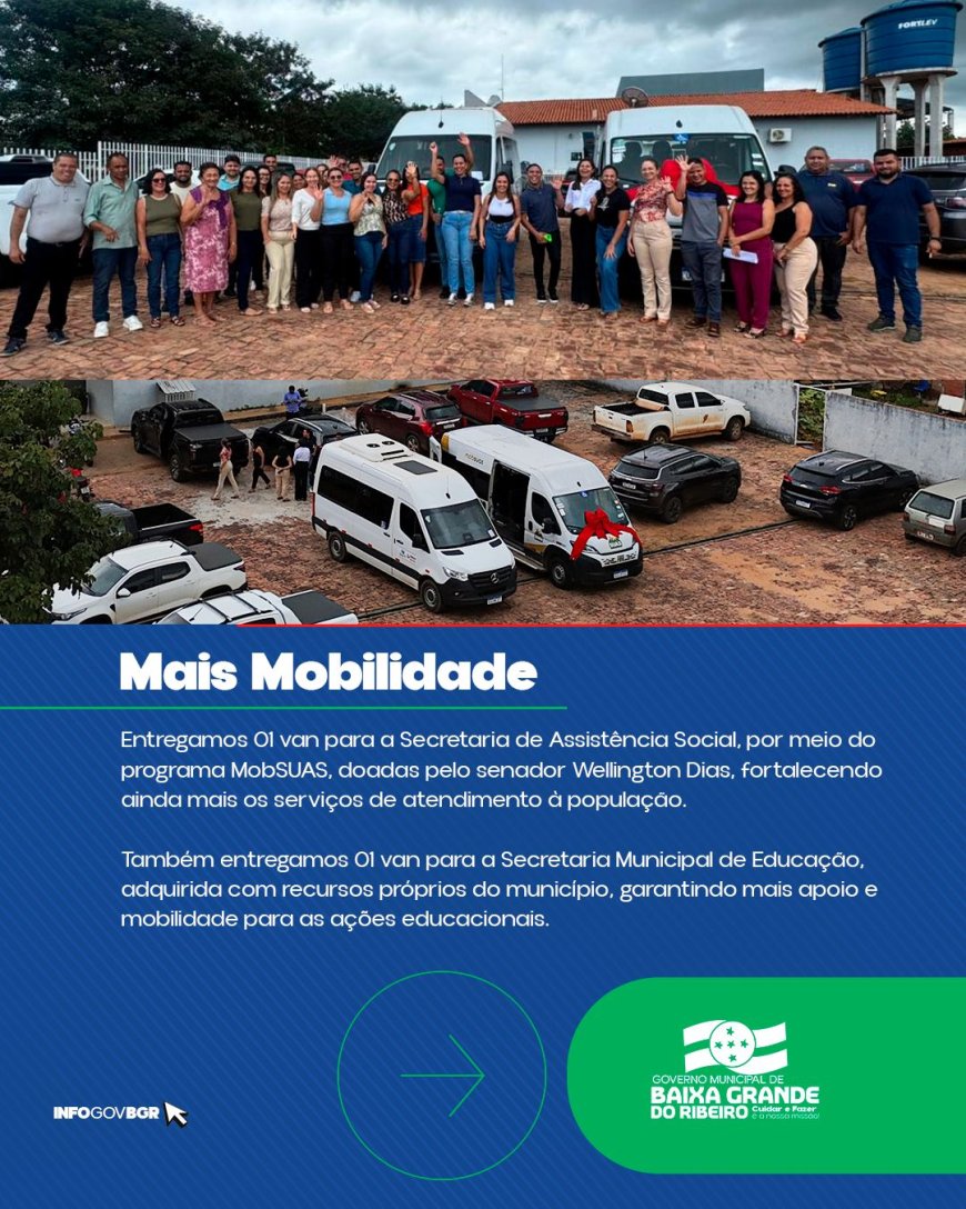 Prefeitura entrega novas vans para Assistência Social e Educação