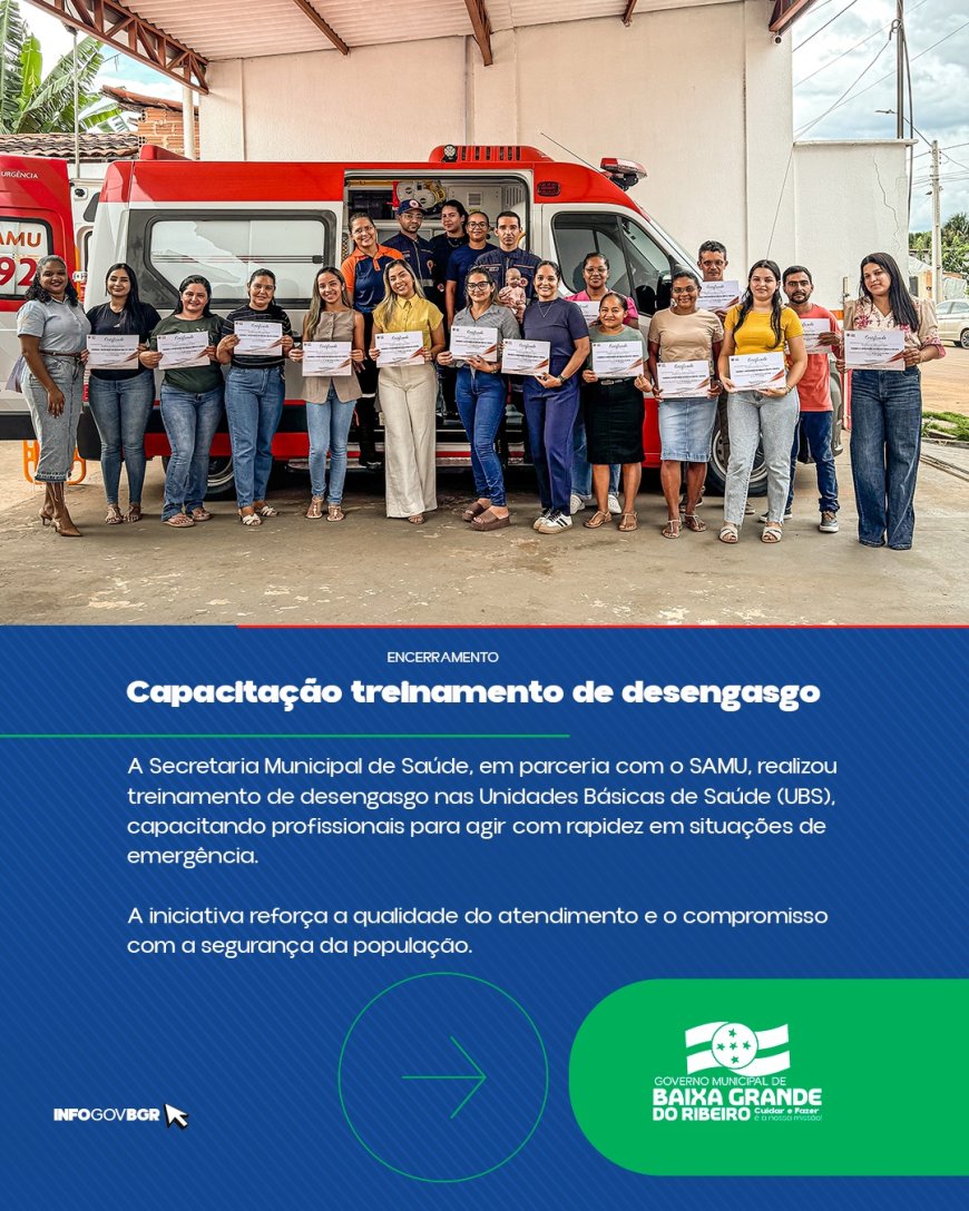 Capacitação em Urgência Fortalece Atendimento nas UBS de Baixa Grande do Ribeiro