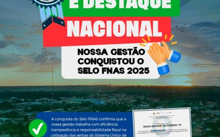 Baixa Grande do Ribeiro conquista o Selo FNAS 2025