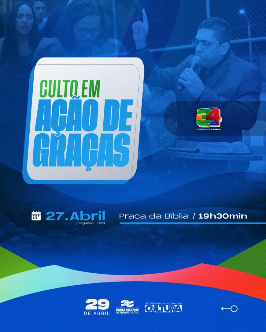 CULTO EM AÇÃO DE GRAÇAS