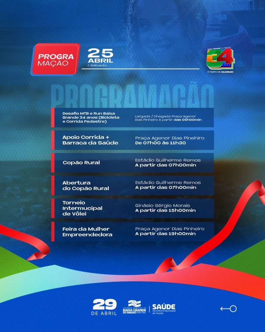 PROGRAMAÇÃO ESPECIAL – 34 ANOS DE BAIXA GRANDE DO RIBEIRO