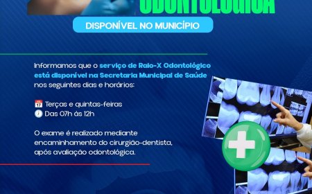 Serviço de Raio-X Odontológico Já Está Disponível!