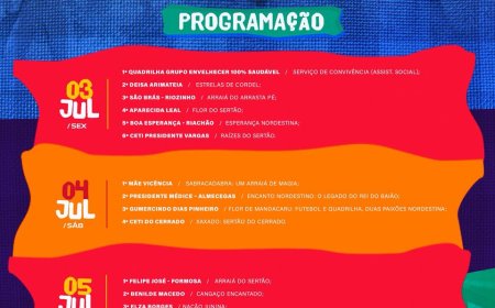 Programação Oficial do 5º Festival Junino de Baixa Grande do Ribeiro