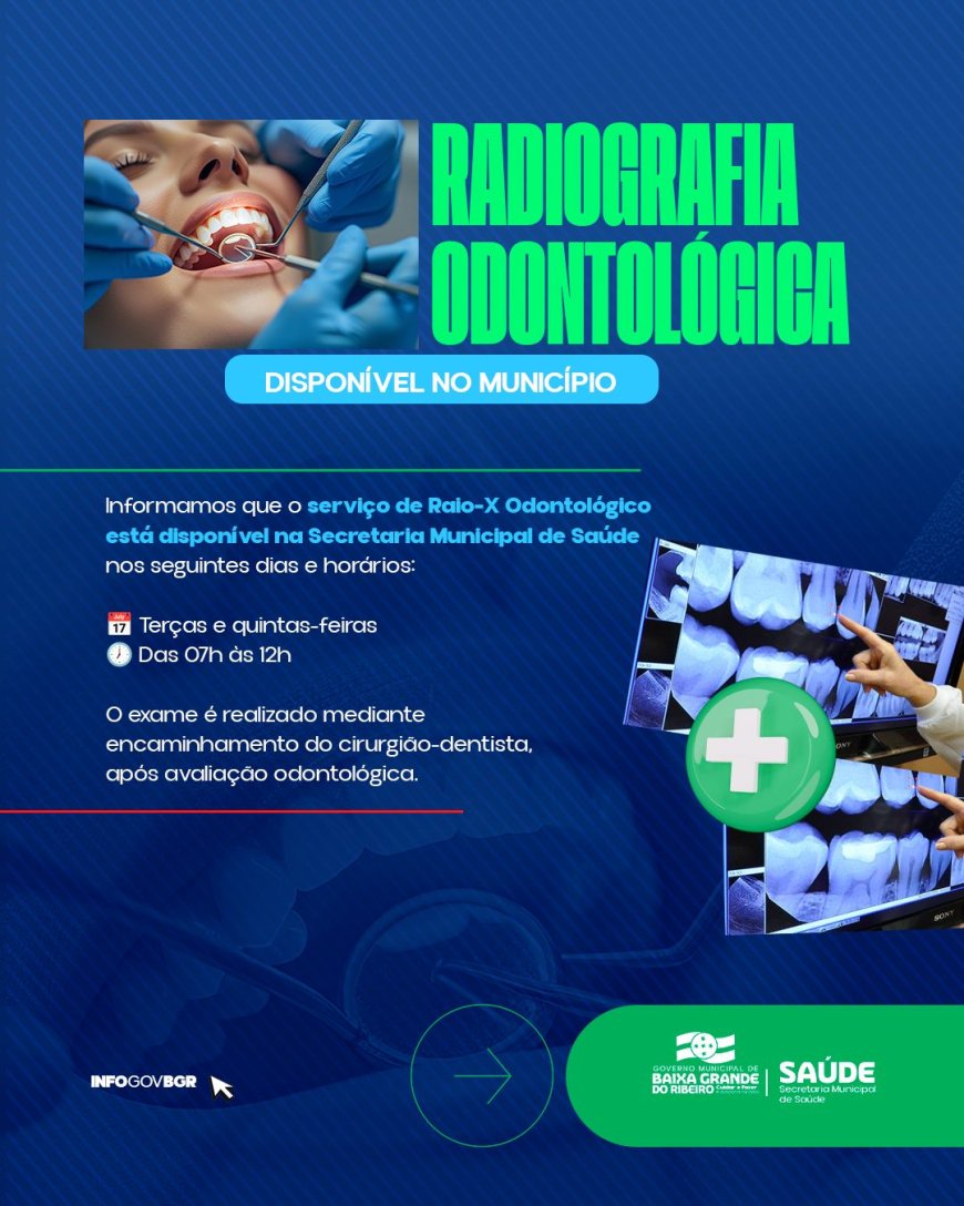 Serviço de Raio-X Odontológico Já Está Disponível!