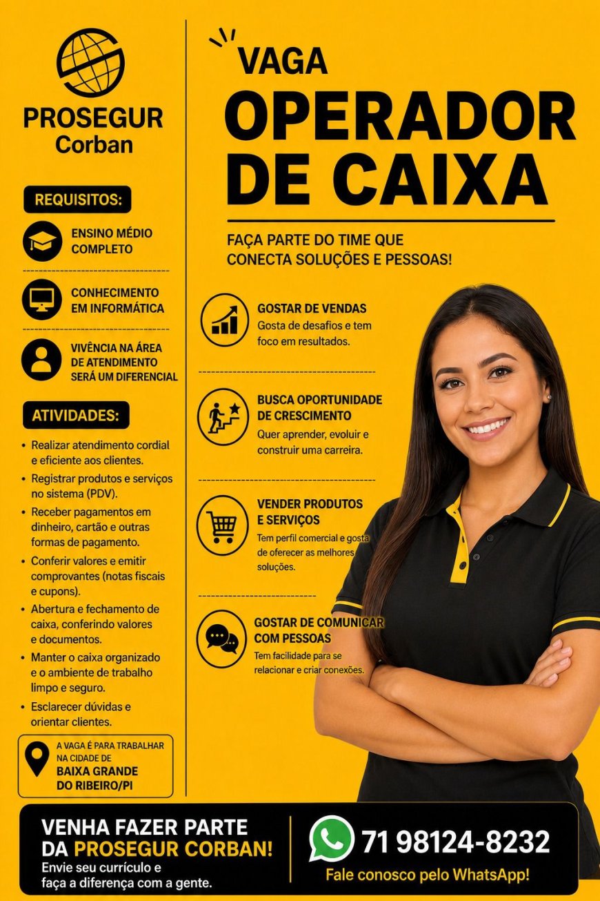 Mais praticidade para você: Prosegur Corban chega em breve a Baixa Grande do Ribeiro!