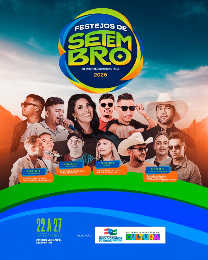 VEM AÍ OS FESTEJOS DE SETEMBRO 2026!