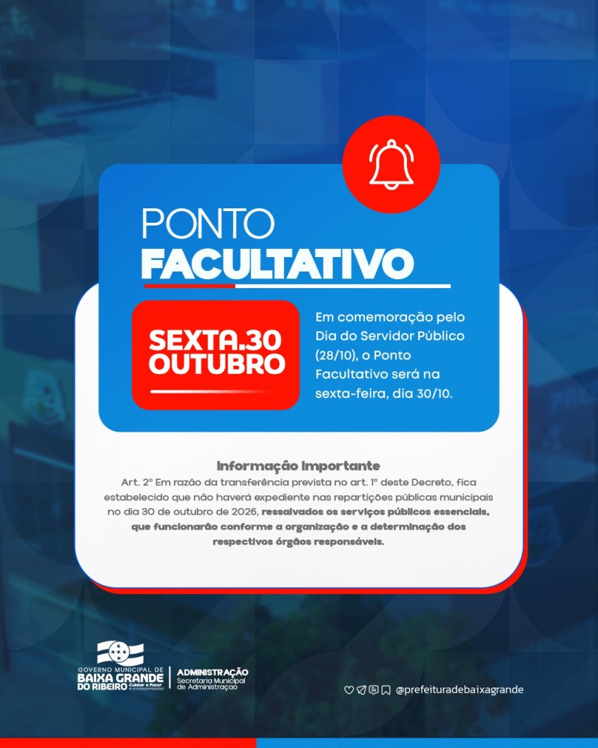 COMUNICADO | PONTO FACULTATIVO
