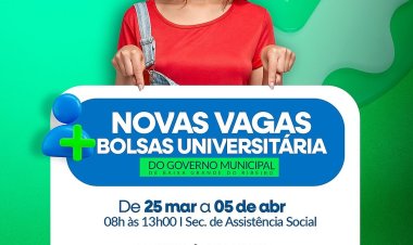 Ações que transformam o futuro! Novas Vagas de Bolsas Universitárias do Governo Municipal de Baixa Grande do Ribeiro
