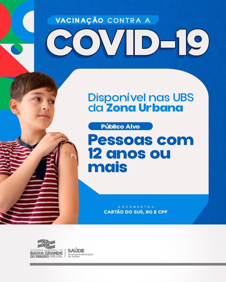 VACINAÇÃO CONTRA COVID - 19, FIQUE ATENTO!!